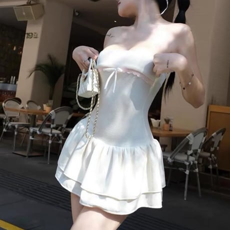 レースリボンベアワンピ 2色