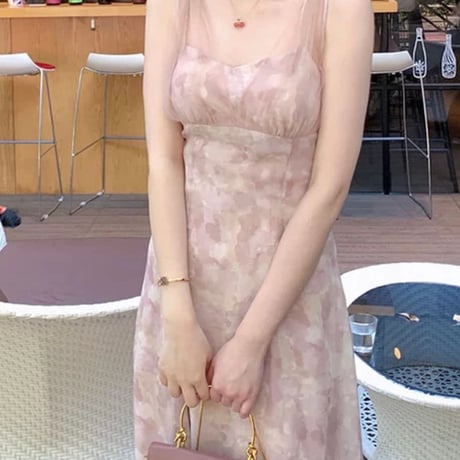 小越しほみ様ご着用♡リボンショルダー sheer ロングワンピ