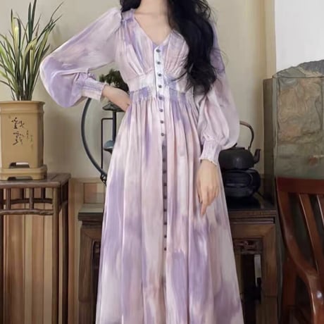 purple×pink marble onepiece