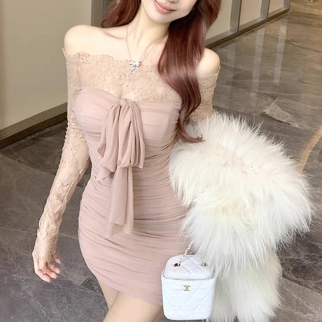 Brown beige dress