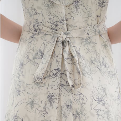 flower frill no sleeve dress