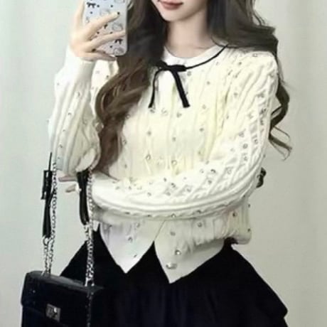 Crystal Cable Knit Cardigan