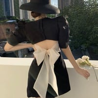 バックリボンBLACKワンピ