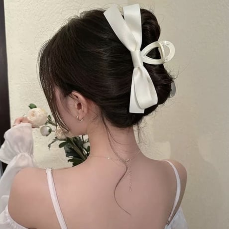 リボンヘアクリップ 2色