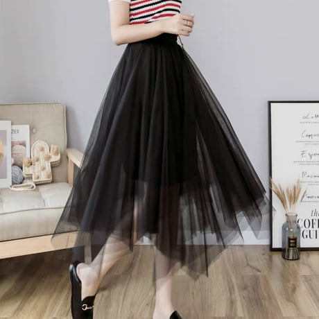 fairy chiffon long skirt 3色
