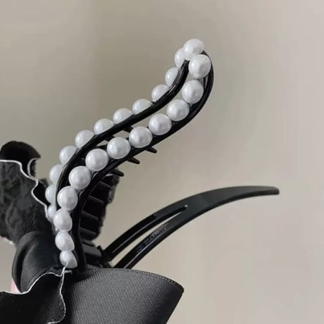 リボンパール ヘアクリップ3色
