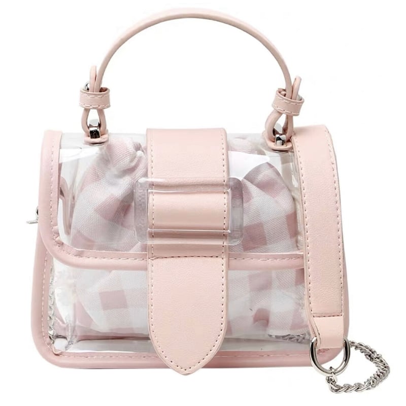 kina one ribbon bag ギンガムチェック クロ ギンガムチェッククリアバッグ | ecrea