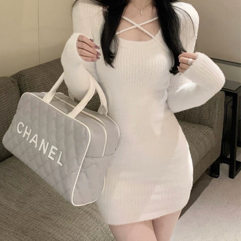 結城里華様ご着用♡ デコルテクロスふわふわop 2色 | ecrea