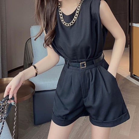 chain＆belt ノースリセットアップ2色