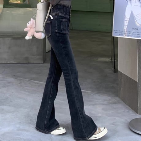 フレアデニムパンツ  2色