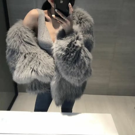 フード付きオールエコファーコート