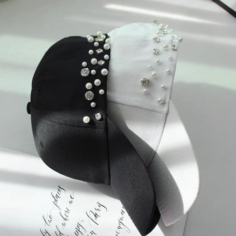 Pearl Detail Baseball Cap 2色