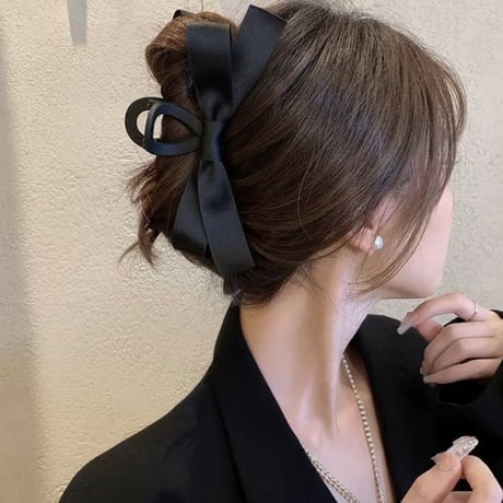 リボンヘアクリップ 2色
