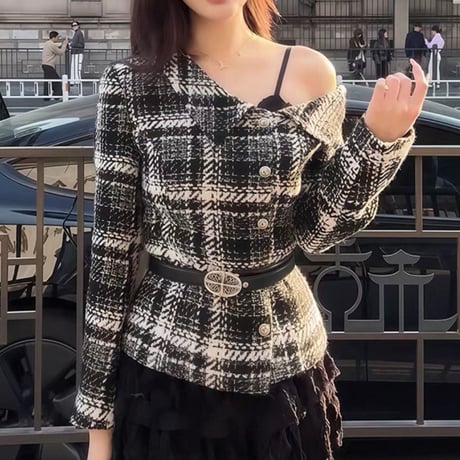 Asymmetric Tweed Jacket