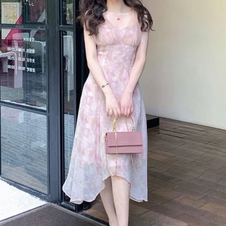 小越しほみ様ご着用♡リボンショルダー sheer ロングワンピ