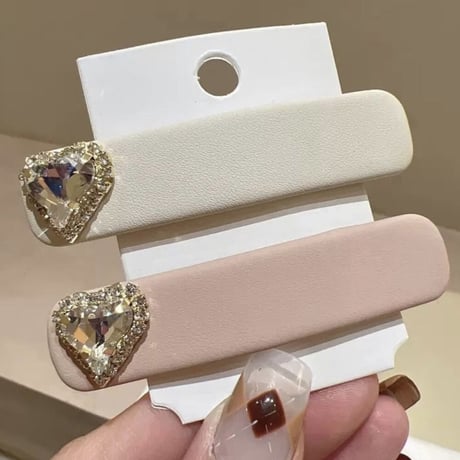 heart bijou hair clip 2色