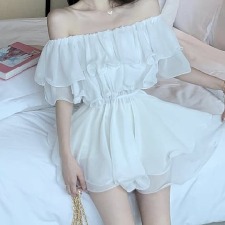 シフォンオフショルチュニック