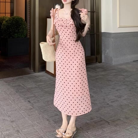 black×pink ドットワンピ