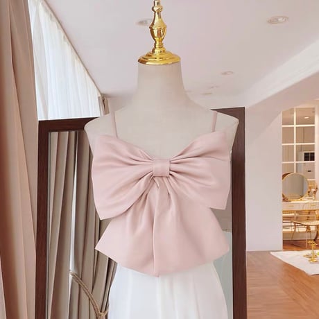 front ribbon mini camisole 3色