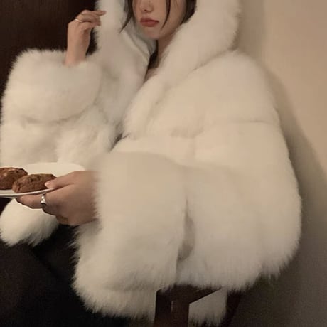 ぴょん様ご着用♡pure hoodie fur coat 2色