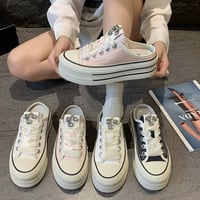 ビジュー付きスニーカーデザインスリッポン 3色