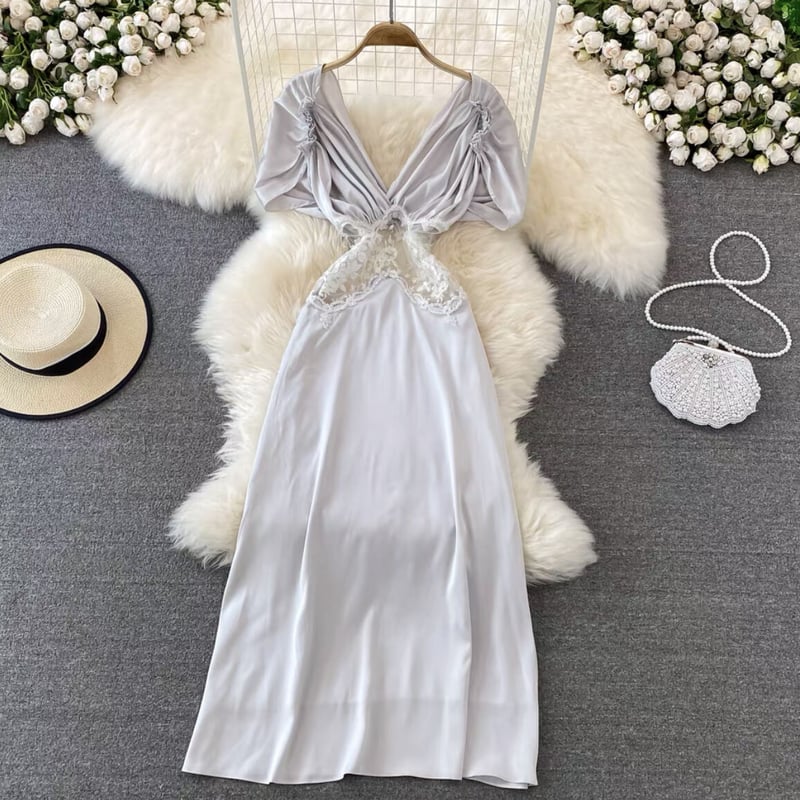 ゆうめろ様ご着用♡west lace silver dress op | ecrea