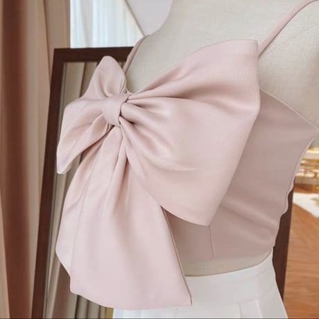 front ribbon mini camisole 3色