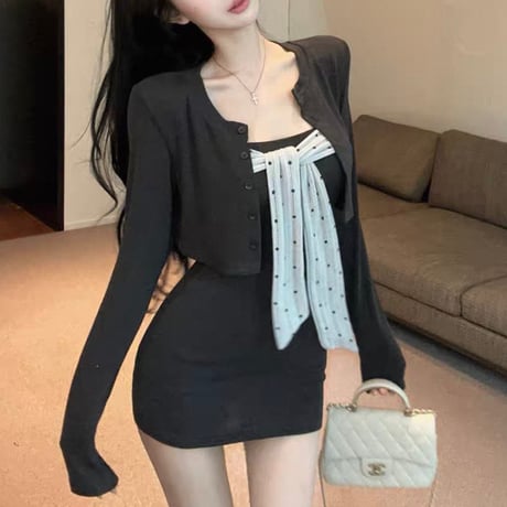 Ribbon Bustier Mini Dress Set