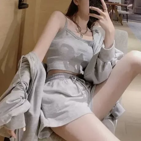笹木里緒菜様ご着用♡ラフかわパーカー3点セット2色