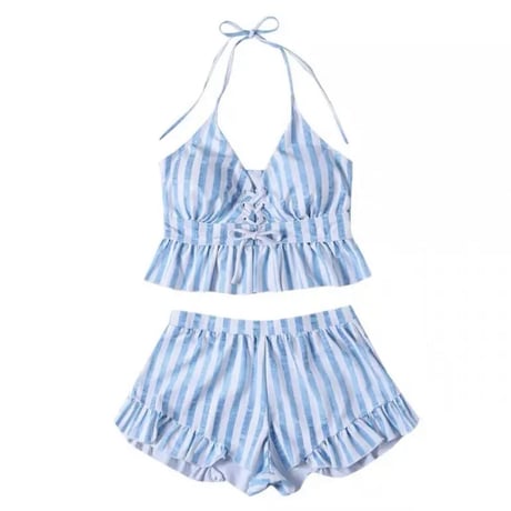 Blue stripe swim wear