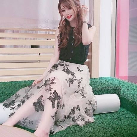 mlu様♡ご着用バタフライ シフォン スカート 3色