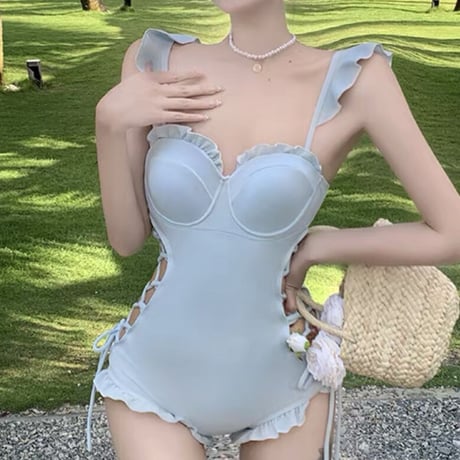 laceup color swim wear 2色