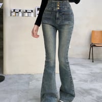 フレアデニムパンツ  2色