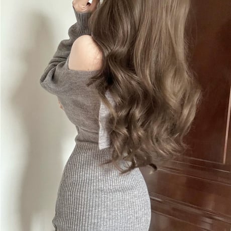 ワンショルグレーワンピ