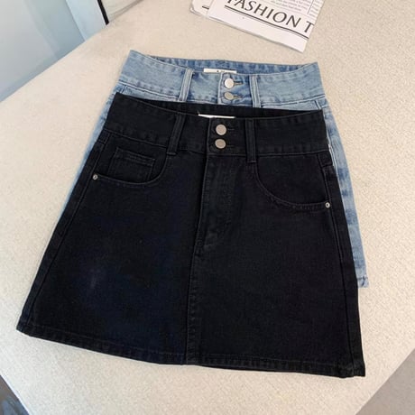 ハートデザイン denim スカート 2色