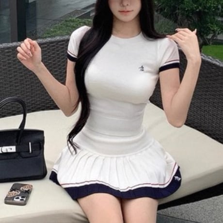 Tennis Pleats Knit Set Up