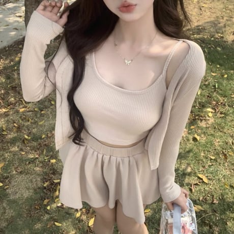 beige culotte 3点セット