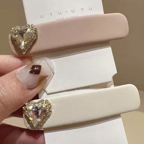 heart bijou hair clip 2色
