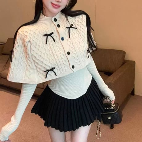 リボンケープ付きトップス