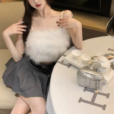 fur short camisole 2色