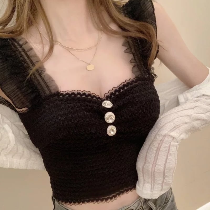 りおめこ様ご着用angel frill トップス 2色 | ecrea
