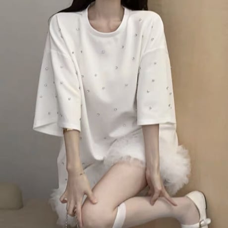 kira kira bijou frill tops 2色