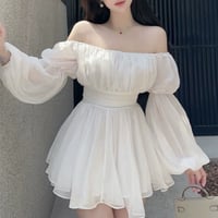 シフォンオフショルトップス 2色