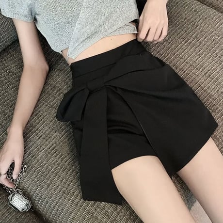 リボンラップBLACKキュロット