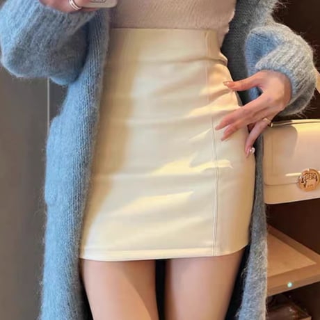 タイトレザースカート 2色