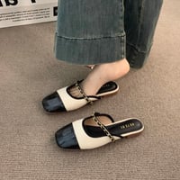 Chain Strap Flat Mule 3色