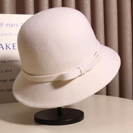 simple ribbon hat 2色