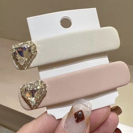 heart bijou hair clip 2色
