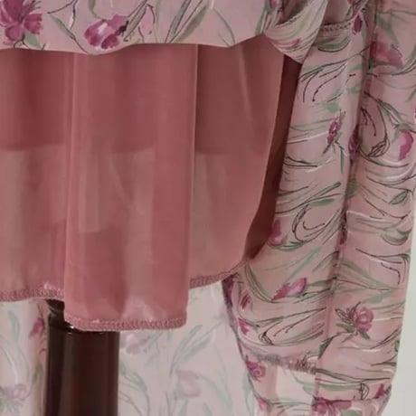 ヴァニラ様ご着用*.flower print chiffon onepiece