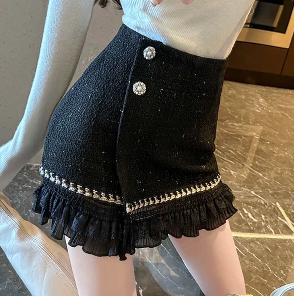 裾フリルスカート clear 裾フリルデニムロングスカート[CL8192] | レディース